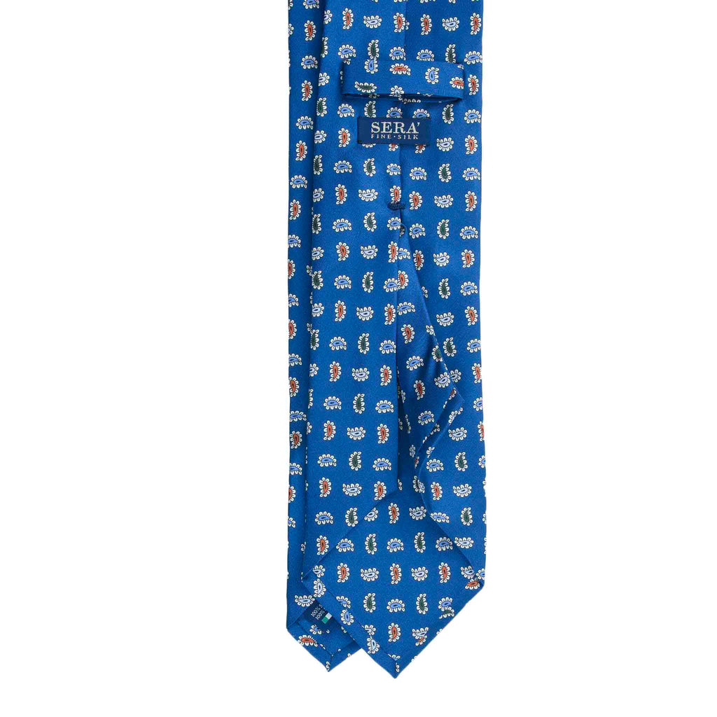 Royal Blue Silk Tie with Colorful Paisley Pattern | Serà Fine Silk