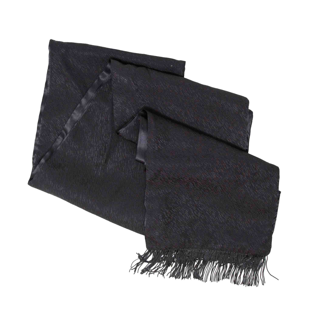 Black Textured Silk Scarf Serà Fine Silk