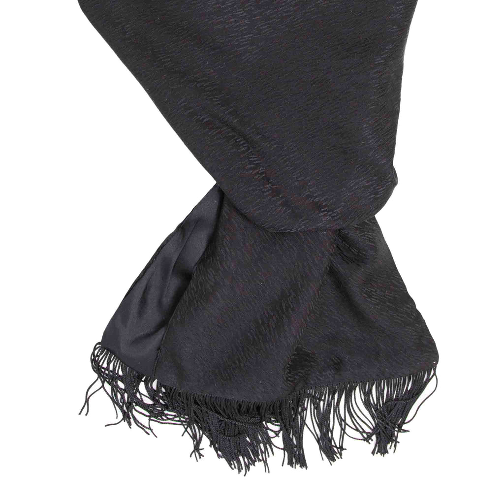 Black Textured Silk Scarf Serà Fine Silk