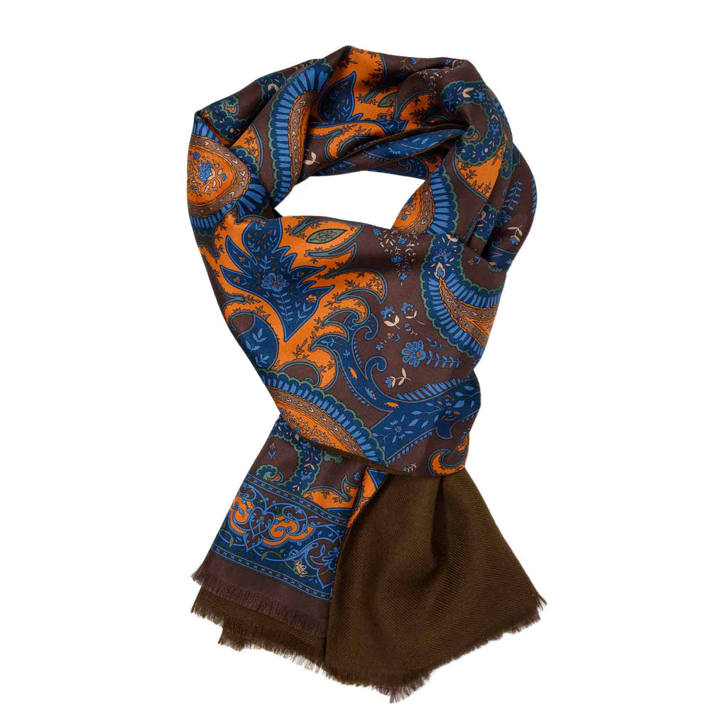 Brown Havana Cashmere Scarf Serà Fine Silk