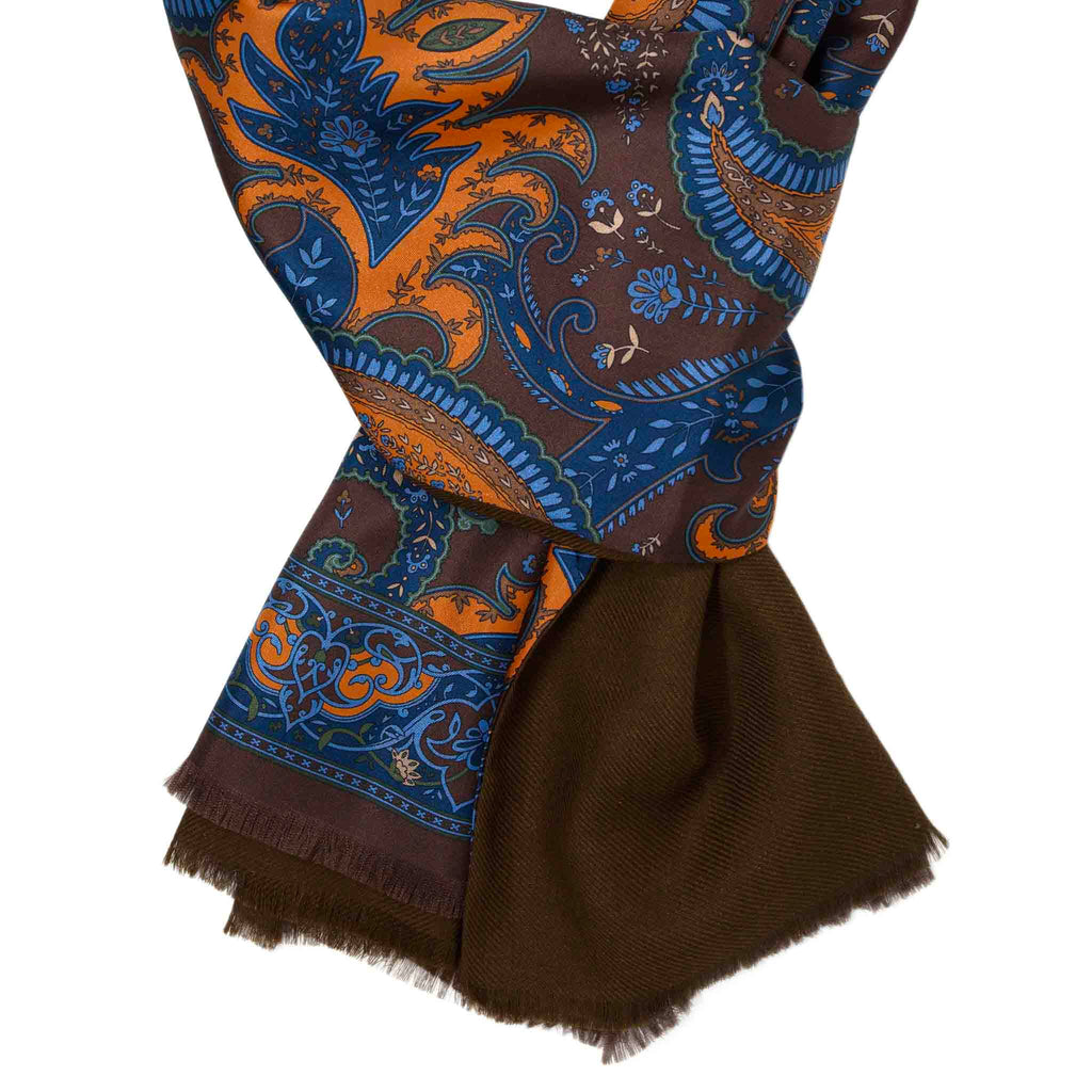 Brown Havana Cashmere Scarf Serà Fine Silk