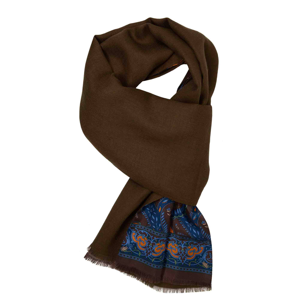 Brown Havana Cashmere Scarf Serà Fine Silk
