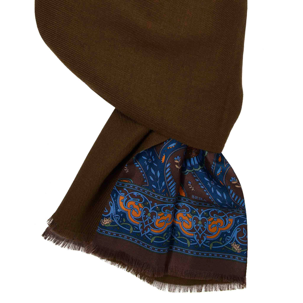 Brown Havana Cashmere Scarf Serà Fine Silk