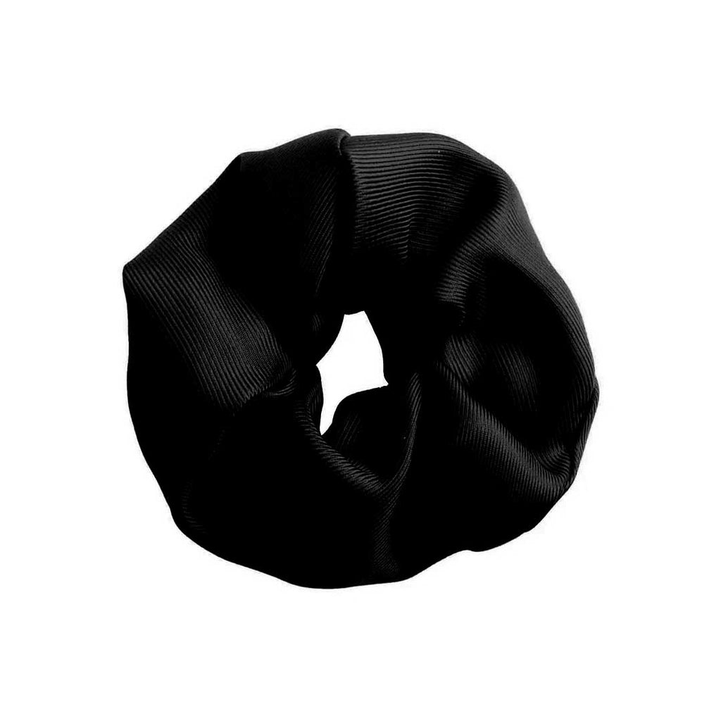 Black Grosgrain Silk Scrunchie Serà Fine Silk