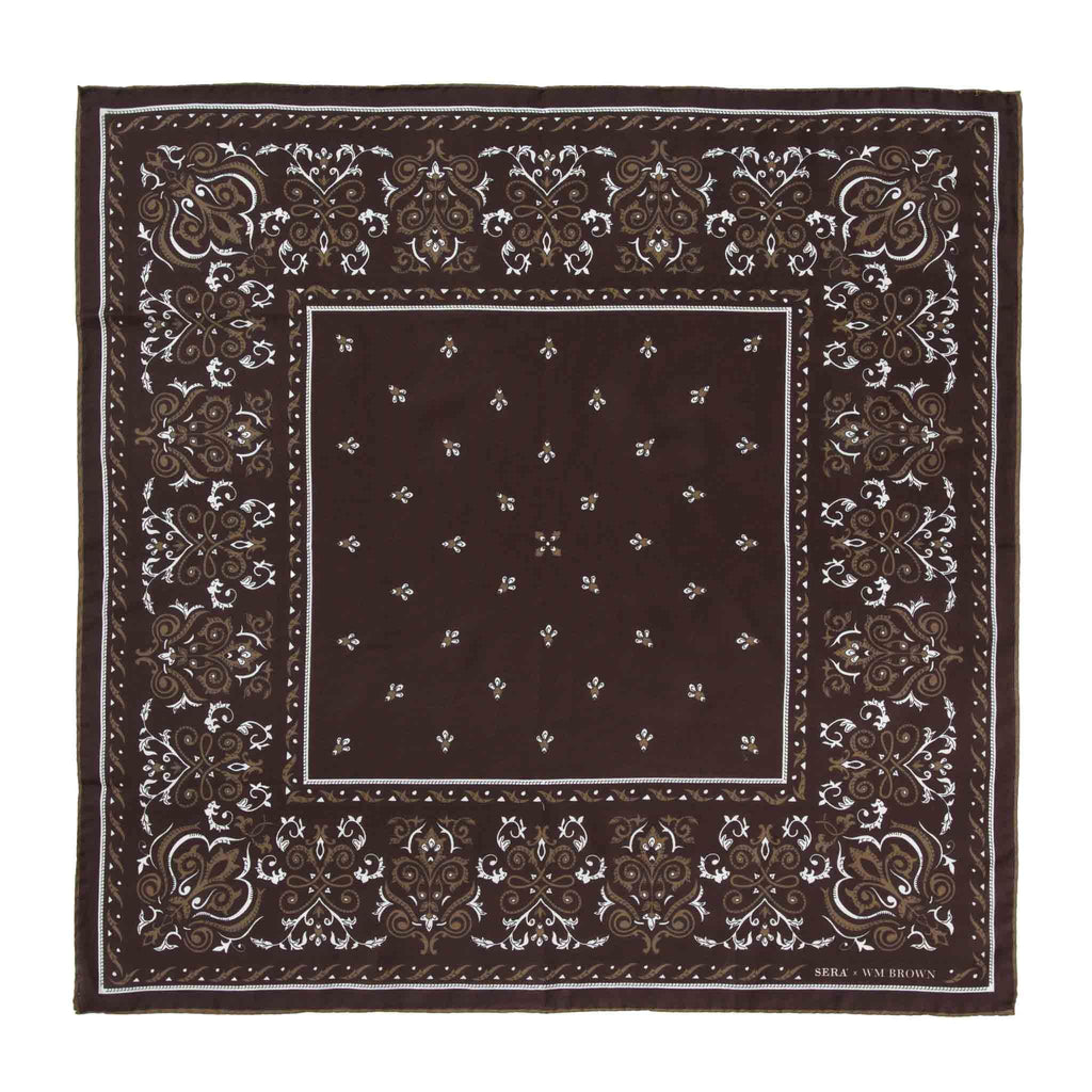 Serà x WM Brown - Cotton & Silk Brown Bandana Serà Fine Silk