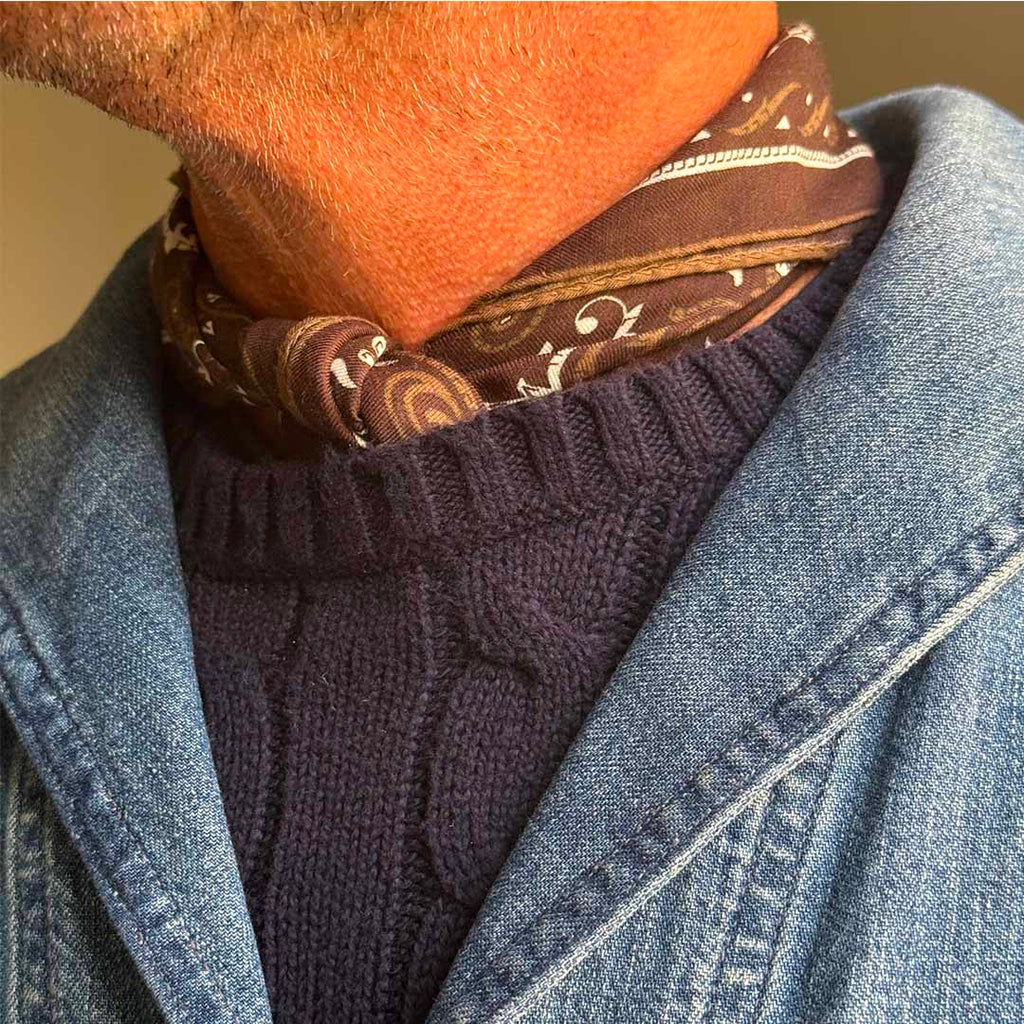 Serà x WM Brown - Cotton & Silk Brown Bandana Serà Fine Silk