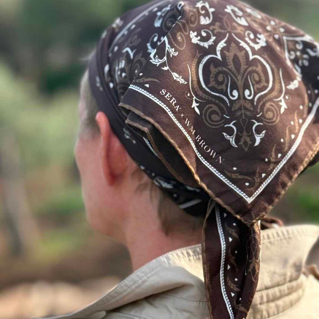 Serà x WM Brown - Cotton & Silk Brown Bandana Serà Fine Silk