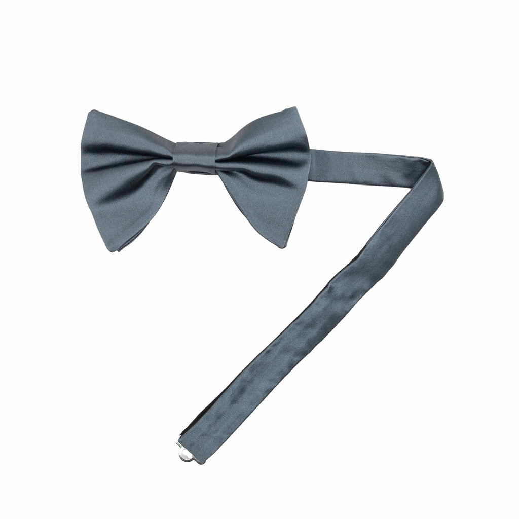 Grey Pre-Tied Silk Butterfly Bow Tie Serà Fine Silk