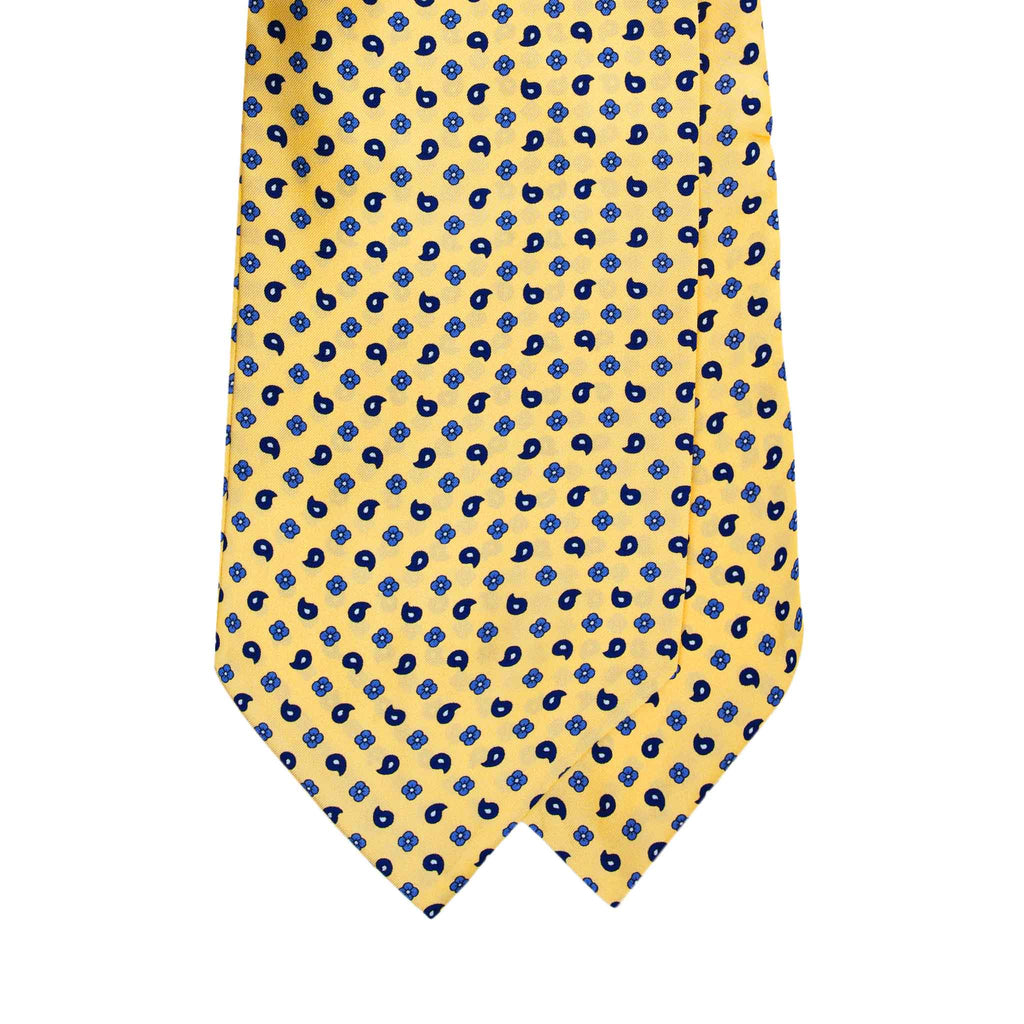 Yellow Pattern Silk Ascot Serà Fine Silk