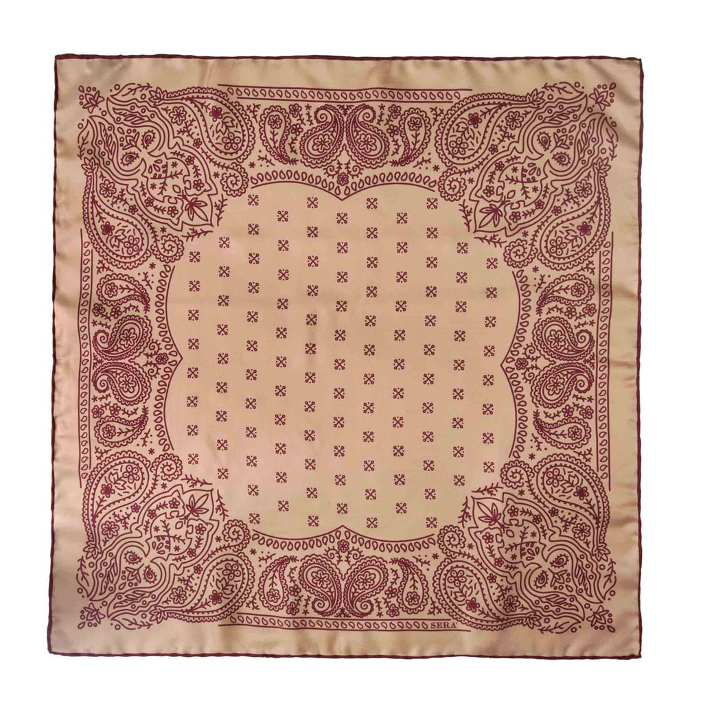 Simple Paisley Havana Brown Silk Bandana | Serà Fine Silk