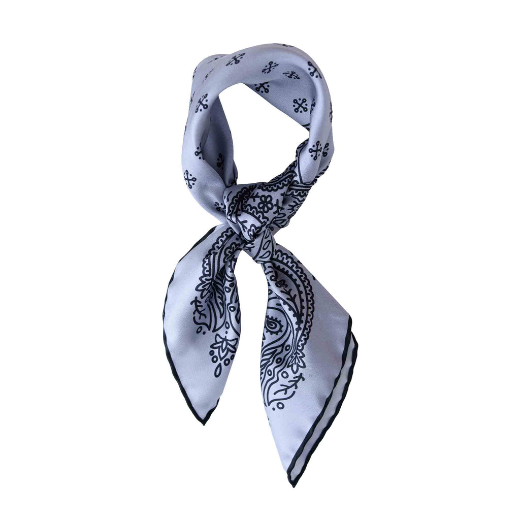 Simple Paisley Light Grey Silk Bandana | Serà Fine Silk