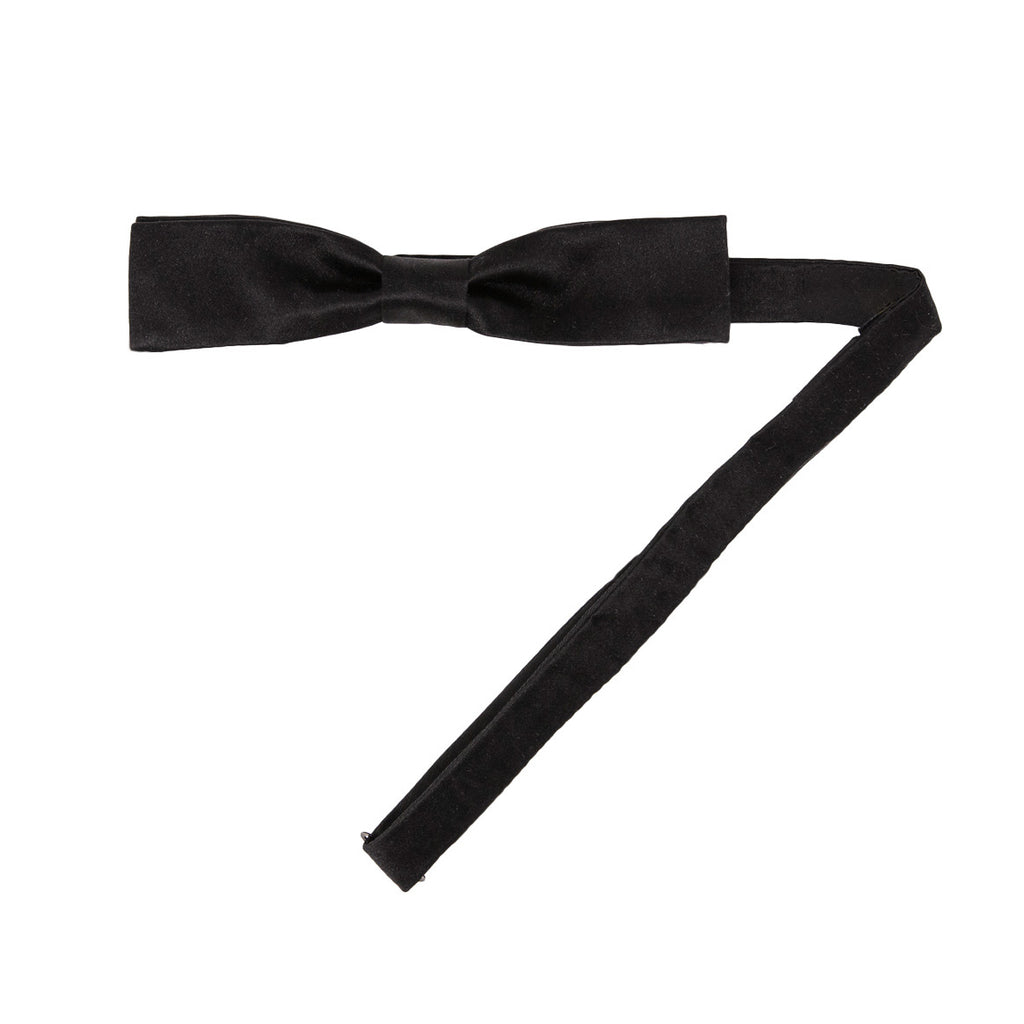 Black Slim Pre-Tied Silk Bow Tie Serà Fine Silk