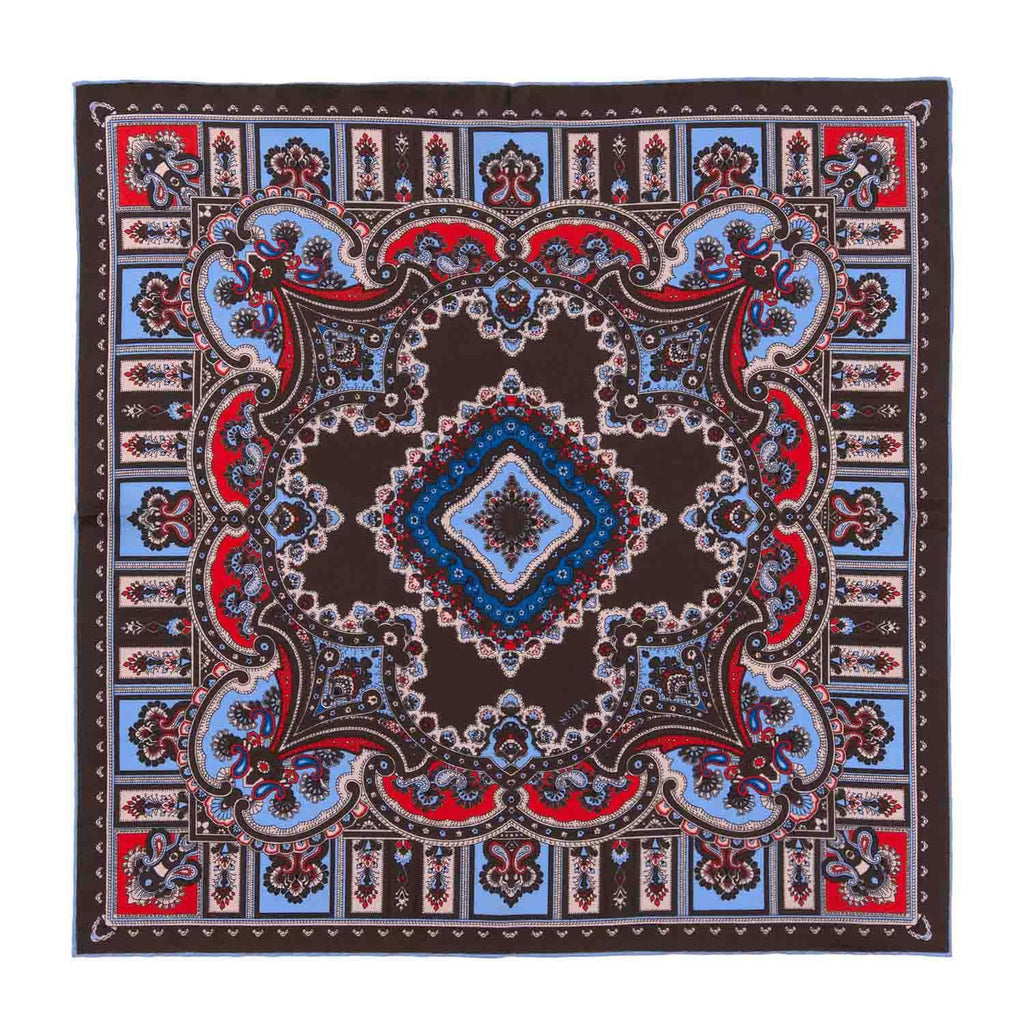Brown Silk Pocket Square Black Currant Barolo Serà Fine Silk