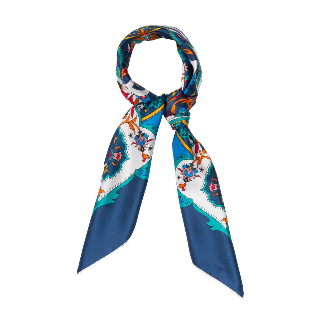 Blue and Aqua Silk Scarf Serà Fine Silk