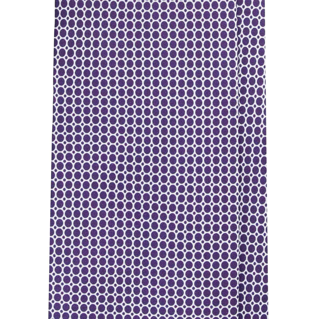Purple Silk Tie with Small White Circles Serà Fine Silk
