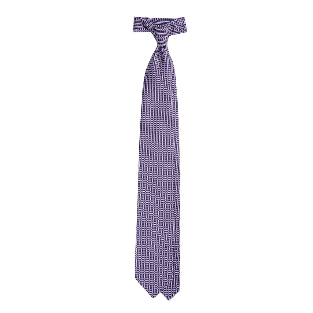 Purple Silk Tie with Small White Circles Serà Fine Silk