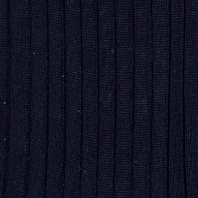 Dark Blue Ribbed Cotton Socks