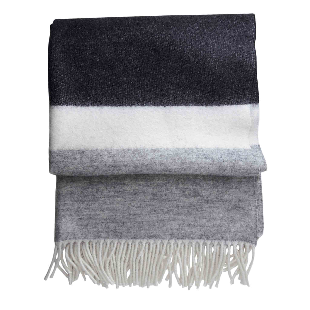 Striped Silk and Merino Wool Scarf Serà Fine Silk