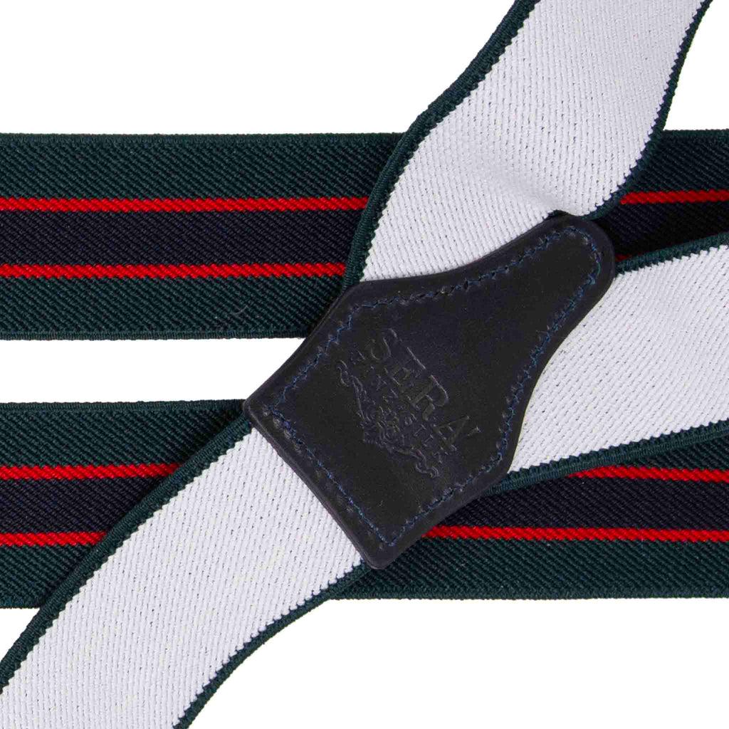 Regimental Green Elastic Suspenders Serà Fine Silk
