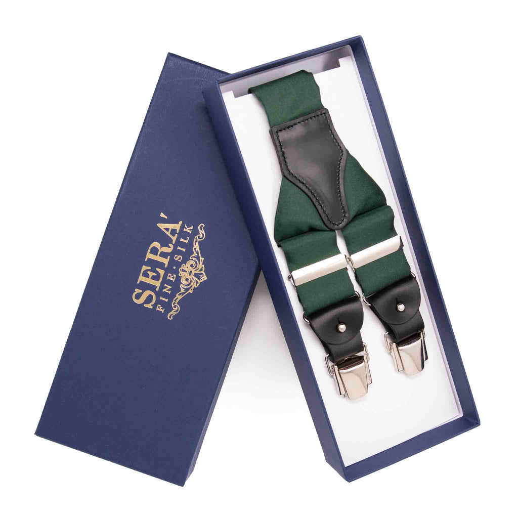 Green Silk Suspenders Serà Fine Silk