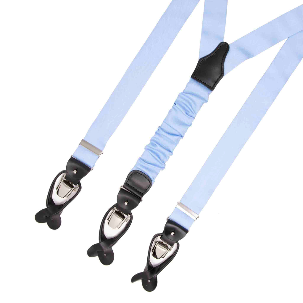 Light Blue Silk Suspenders Serà Fine Silk