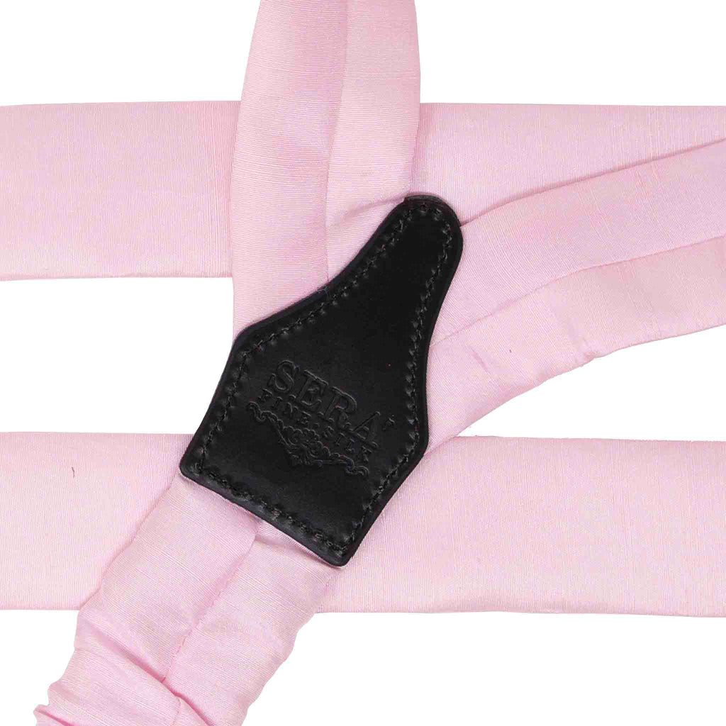 Pink Shantung Silk Suspenders Serà Fine Silk