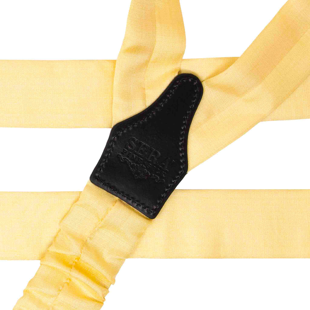 Yellow Shantung Silk Suspenders Serà Fine Silk