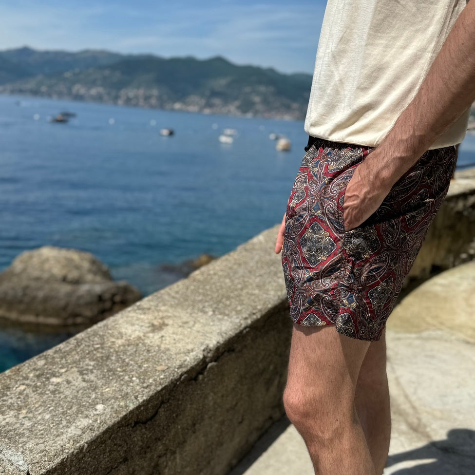 Stromboli Burgundy Swimsuit Serà Fine Silk