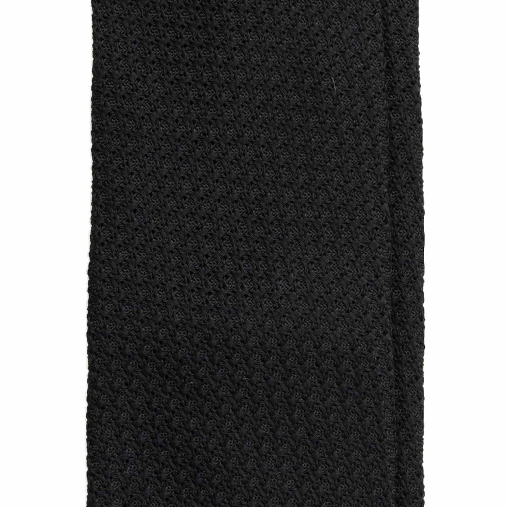 Black Garza Grossa Grenadine Silk Tie Serà Fine Silk