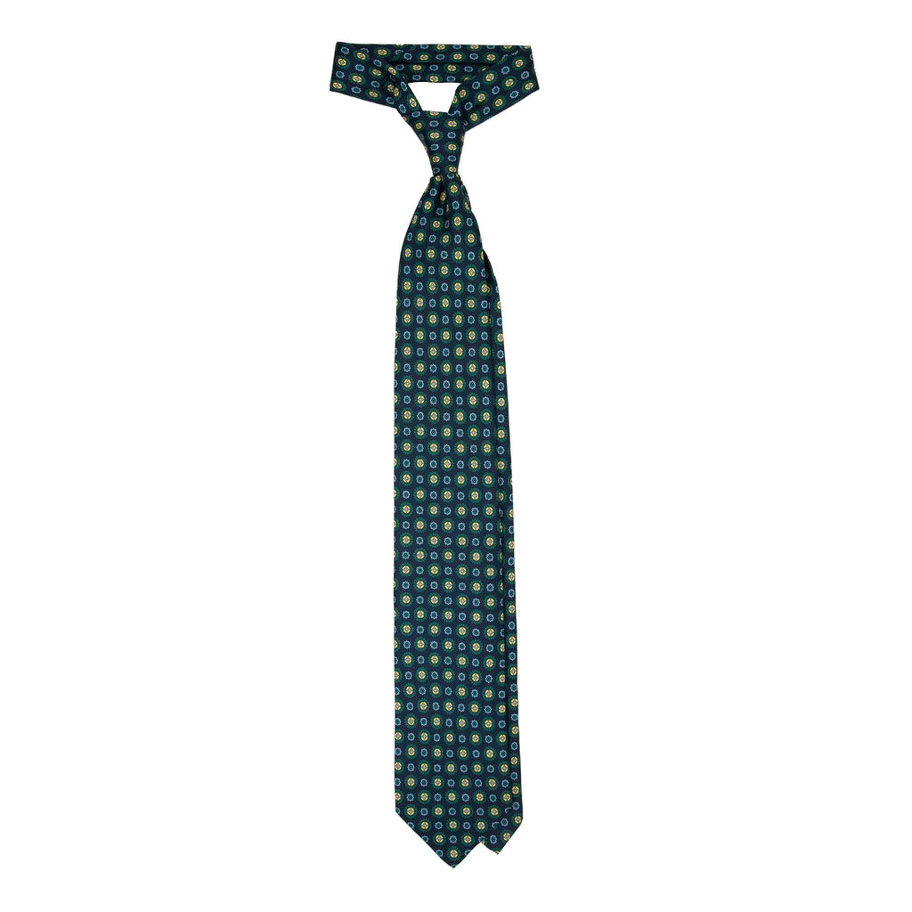 Blue Silk Tie & Navy Cotton Striped Socks Set Serà Fine Silk