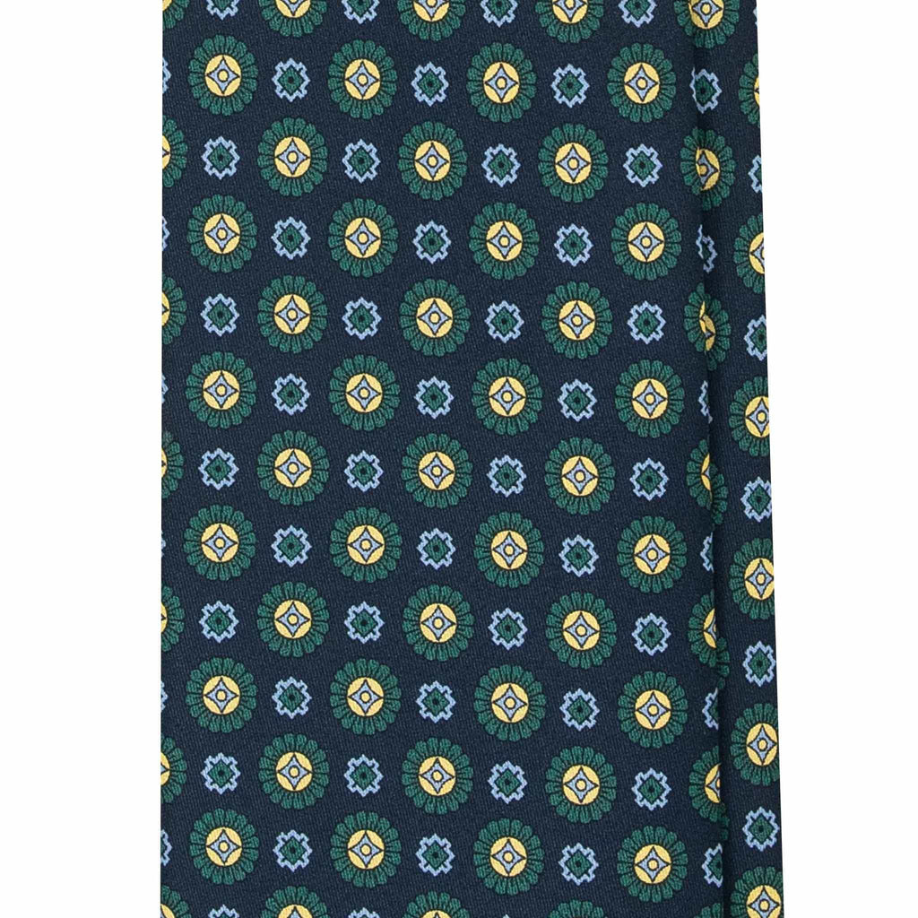 Blue Silk Tie & Navy Cotton Striped Socks Set Serà Fine Silk