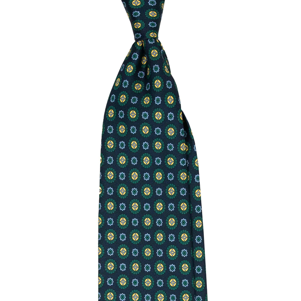 Blue Silk Tie & Navy Cotton Striped Socks Set Serà Fine Silk