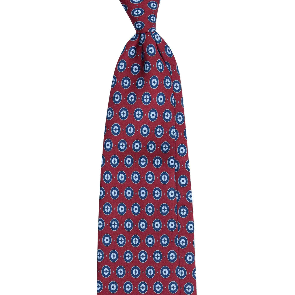 Burgundy Silk Tie & Blackberry Ripasso Pocket Square Set Serà Fine Silk 