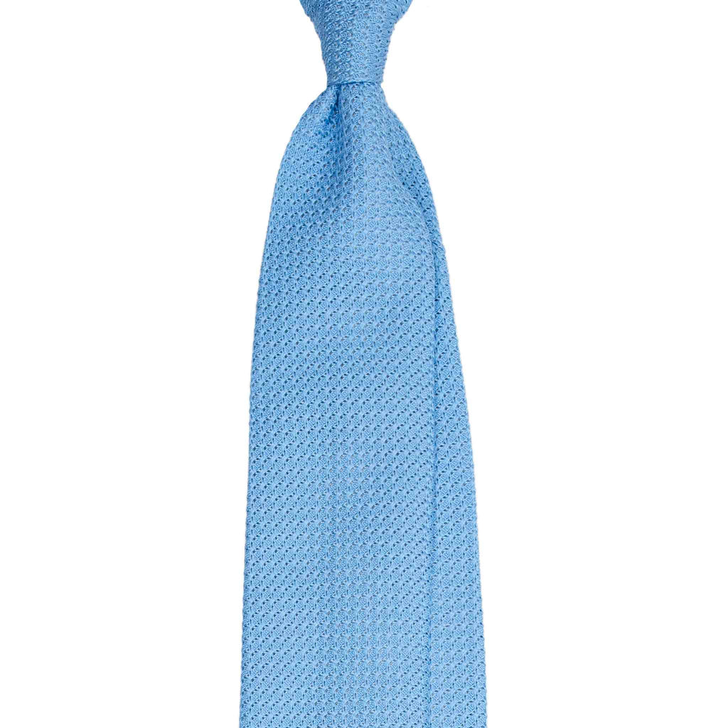 Light Blue Garza Grossa Grenadine Silk Tie Serà Fine Silk