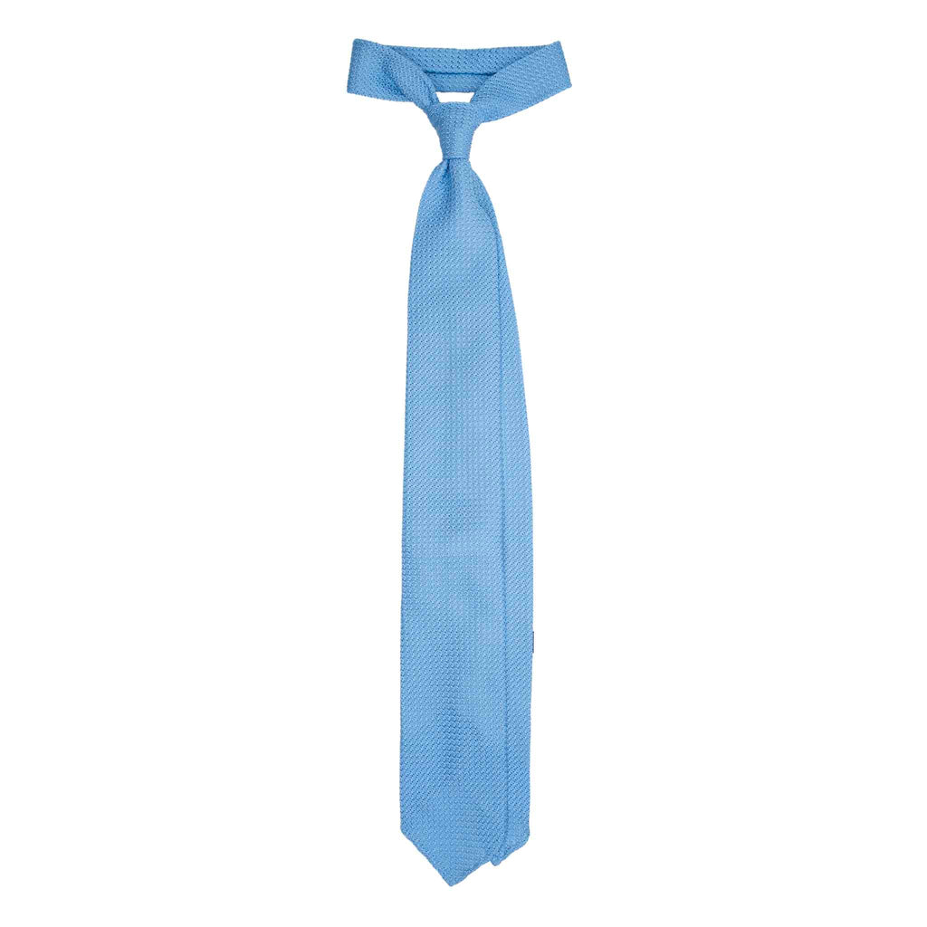 Light Blue Garza Grossa Grenadine Silk Tie Serà Fine Silk