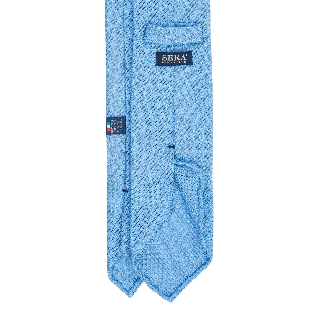 Light Blue Garza Grossa Grenadine Silk Tie Serà Fine Silk