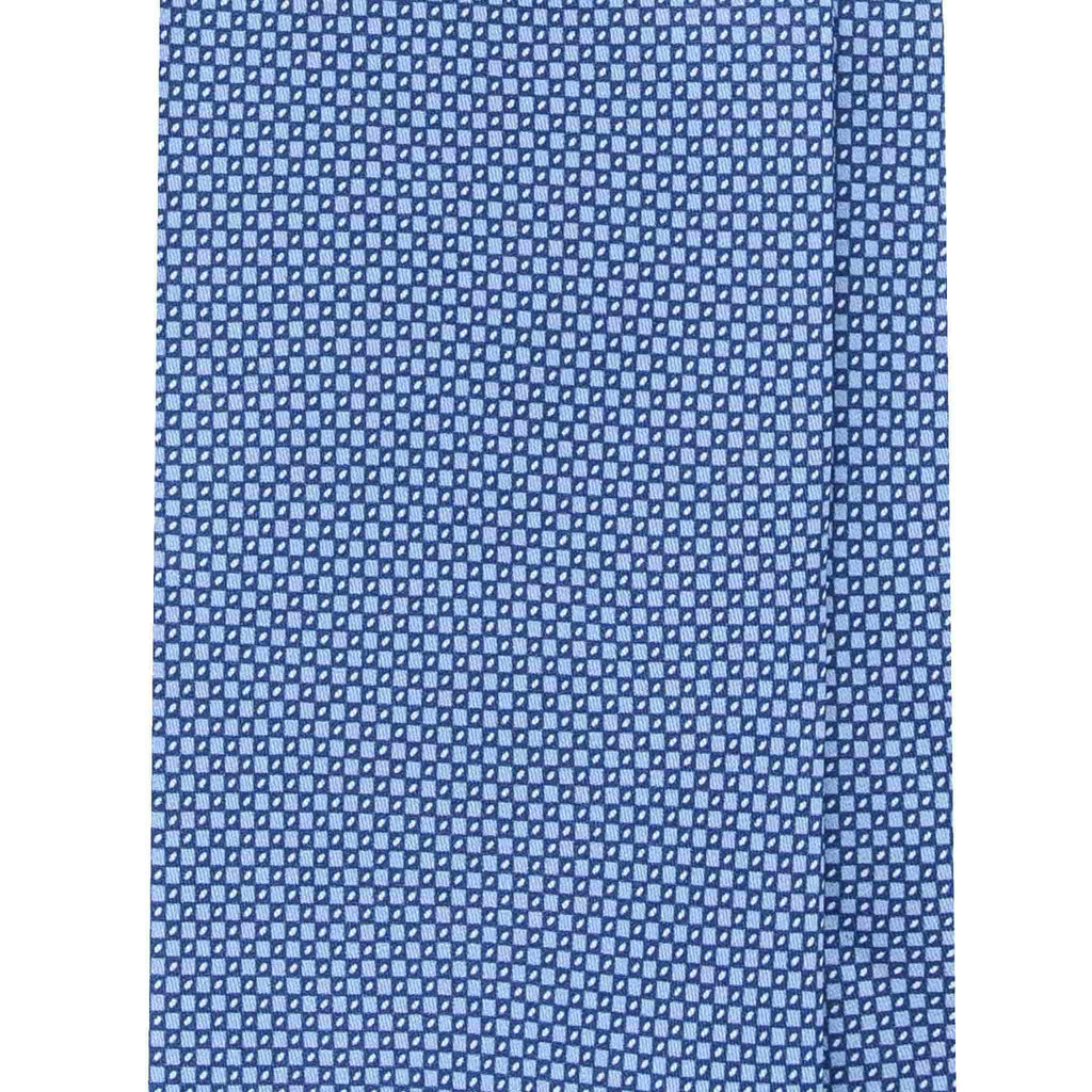 Light Blue Silk Tie with Geometric Micropattern Serà Fine Silk