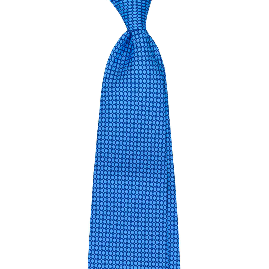 Light Blue Silk Tie with Small Blue Circles Serà Fine Silk