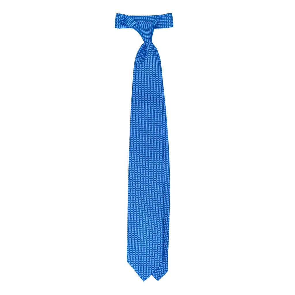 Light Blue Silk Tie with Small Blue Circles Serà Fine Silk