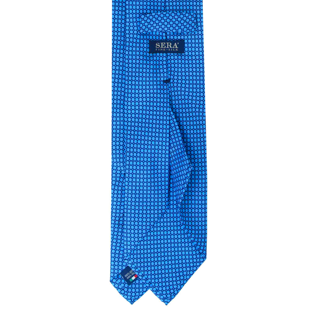 Light Blue Silk Tie with Small Blue Circles Serà Fine Silk