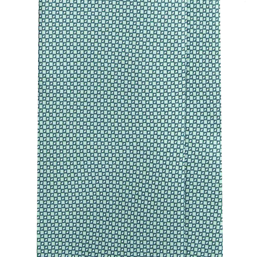 Light Green Silk Tie with Geometric Micropattern Serà Fine Silk