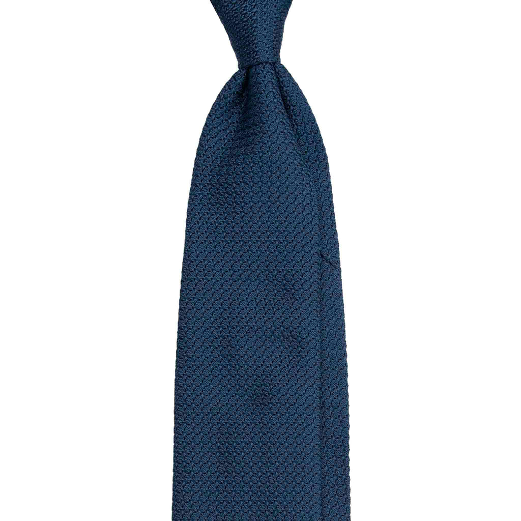 navy blue garza grossa grenadine silk tie sera fine silk