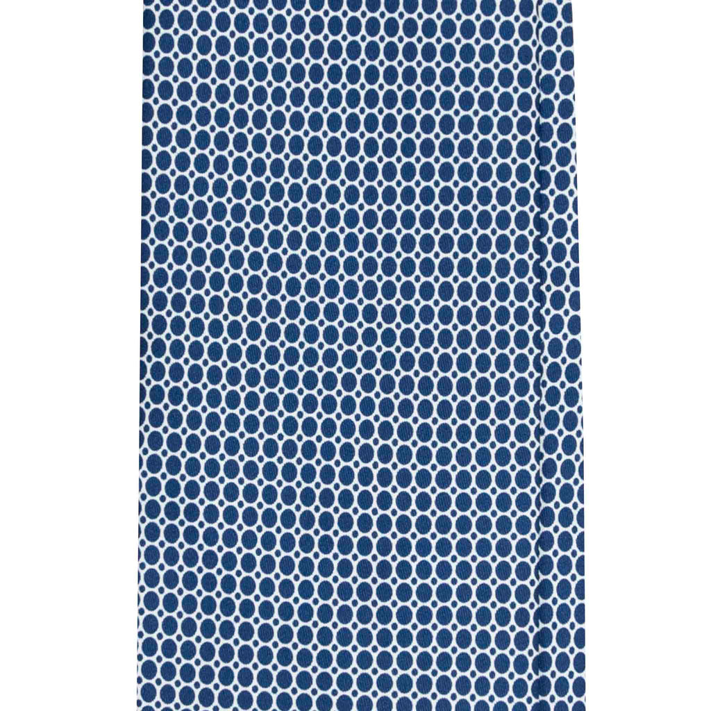 Blue Silk Tie with White Small Circles  Serà Fine Silk