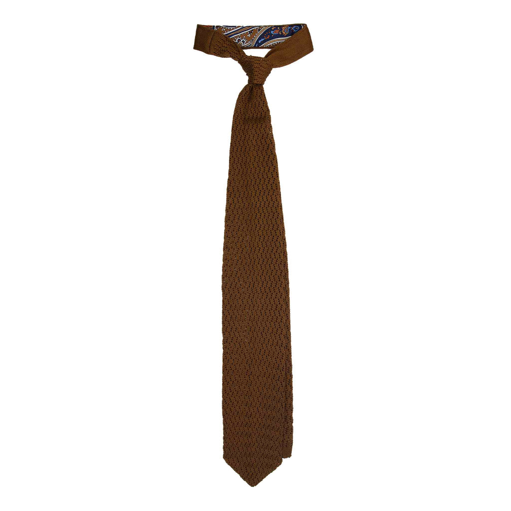 Havana Zig Zag V Point Knitted Silk Tie Serà Fine Silk