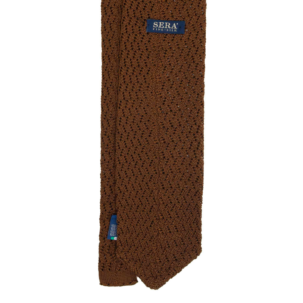 Havana Zig Zag V Point Knitted Silk Tie Serà Fine Silk