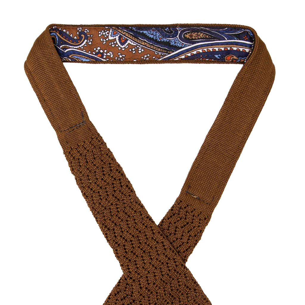 Havana Zig Zag V Point Knitted Silk Tie Serà Fine Silk