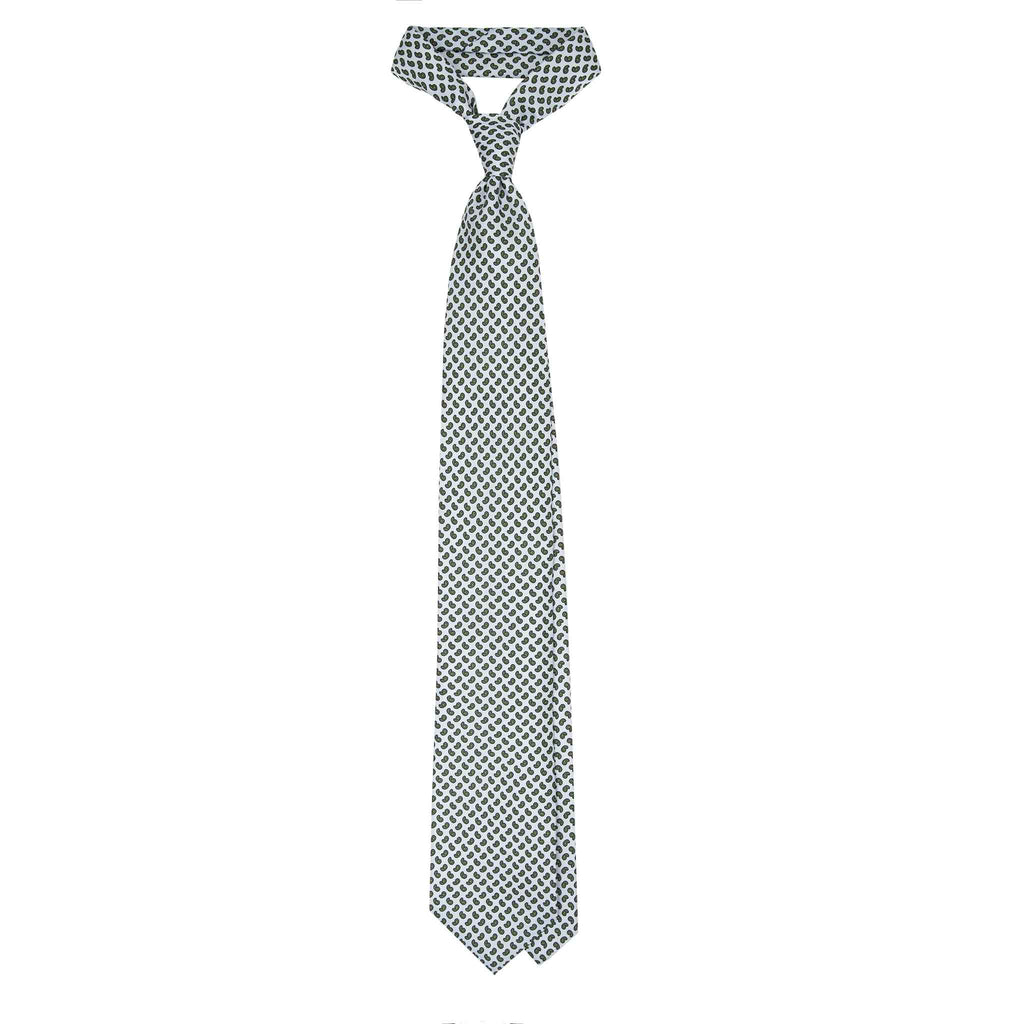 Light Blue Silk Tie with Small Paisley  Serà Fine Silk