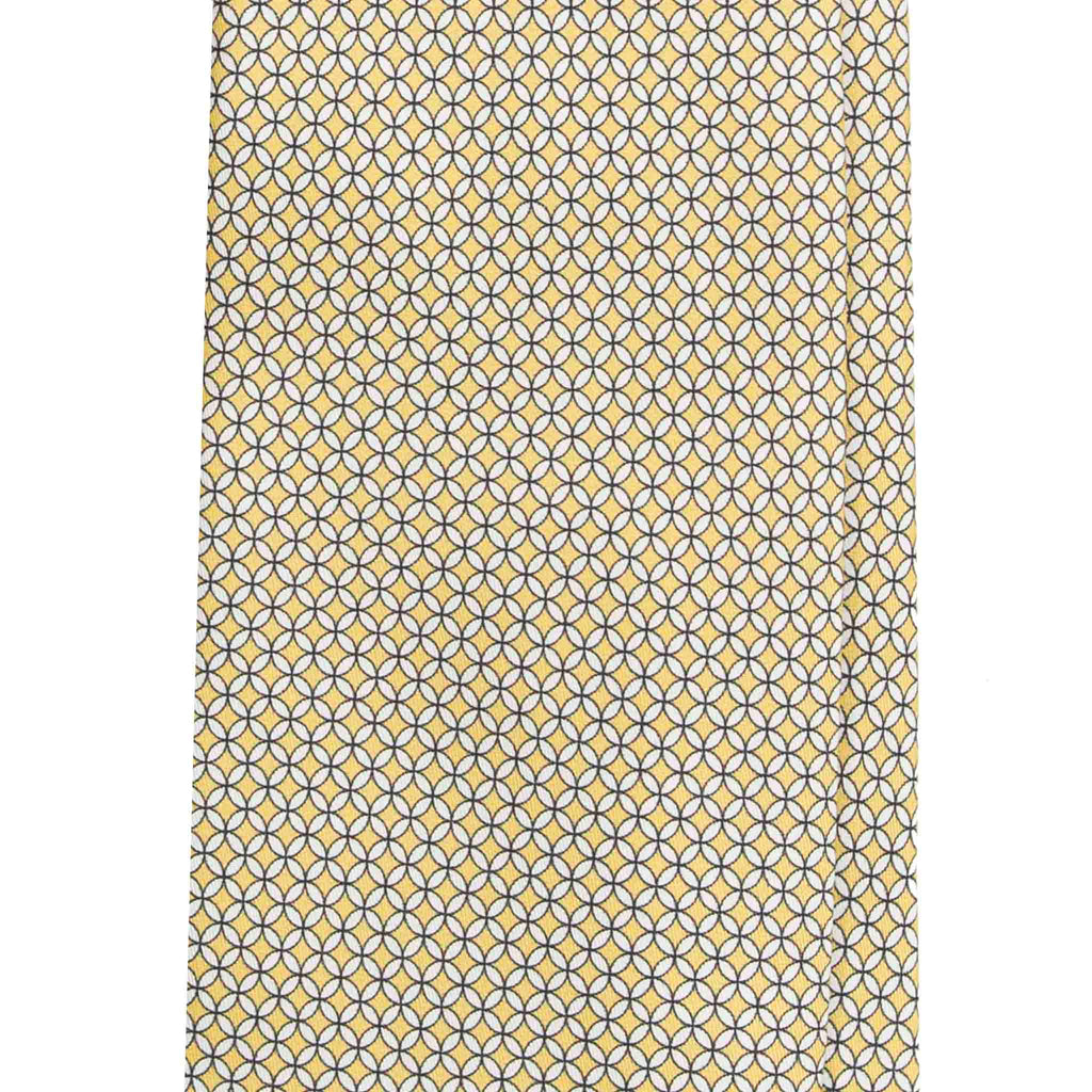 Yellow Silk Tie with White Small Squares Serà Fine Silk