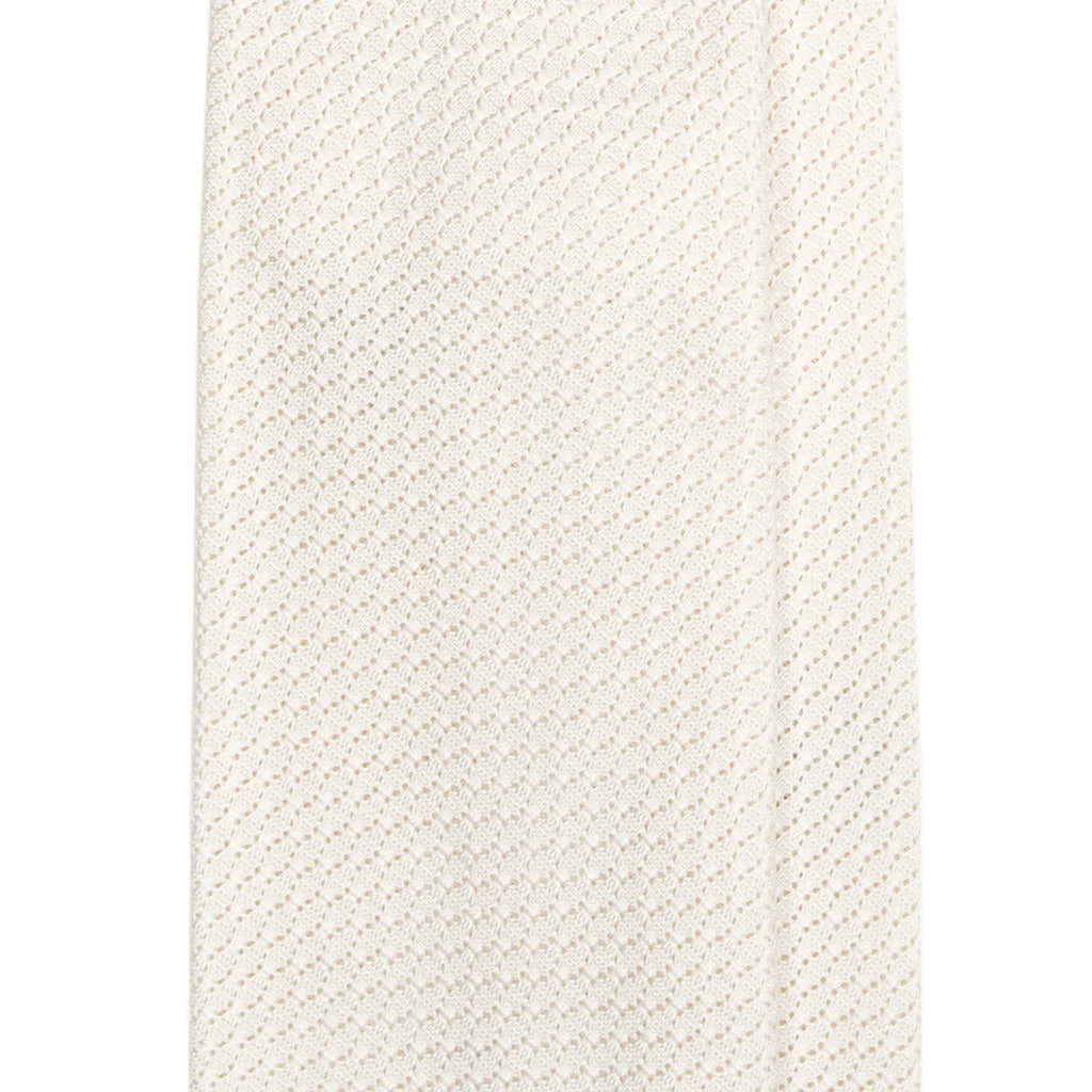 White Garza Grossa Grenadine Silk Tie Serà Fine Silk