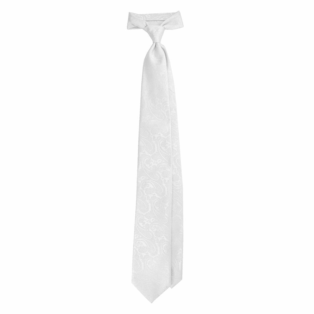 White Paisley Jacquard Silk Tie Serà Fine Silk